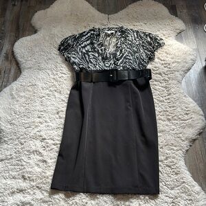 Elegant Black and White Women's Dress